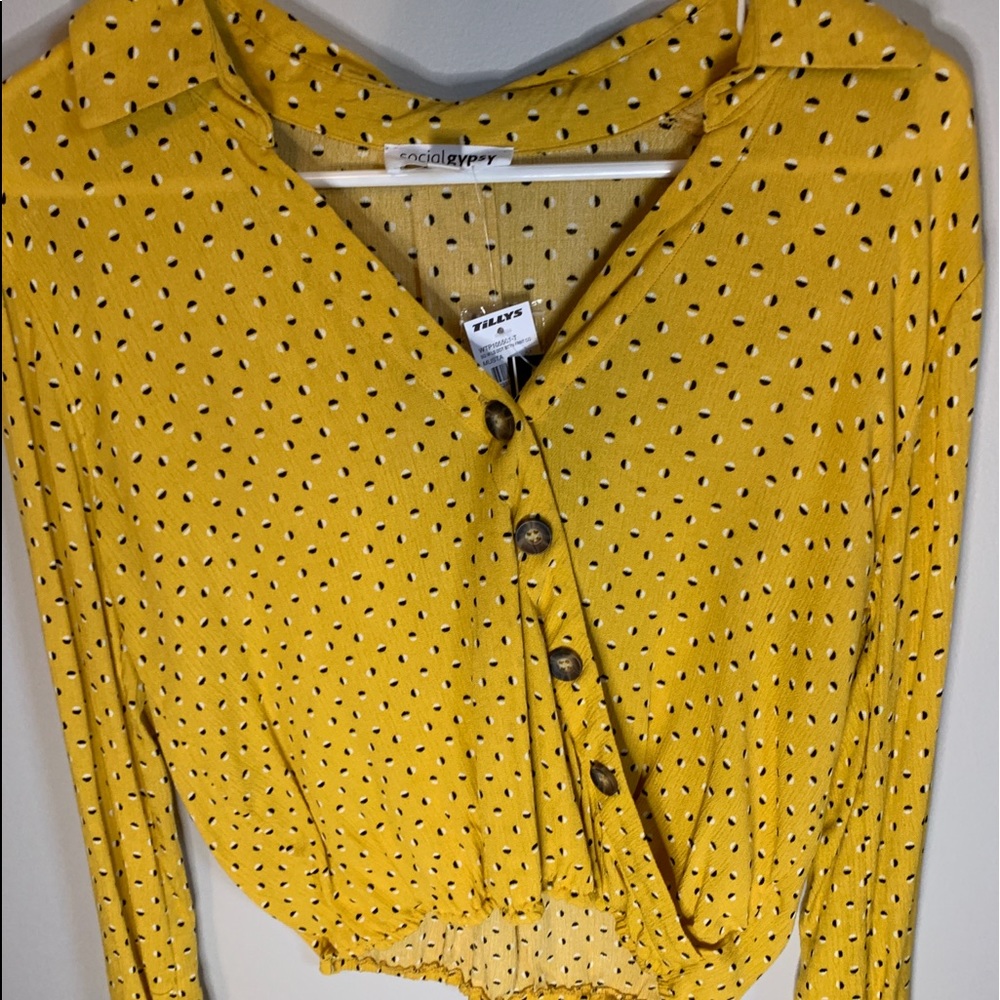 Beautiful dotted, yellow blouse
